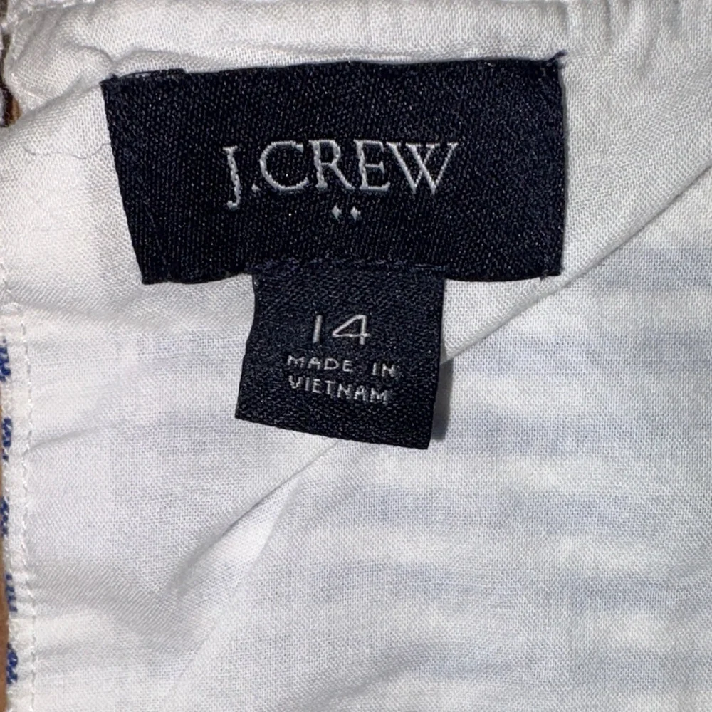 J. Crew Cream and Blue Striped Midi Dress